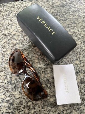 Versace Butterfly Frame Sunglasses 4293 B 944/13 Brown Medusa Logo Authentic